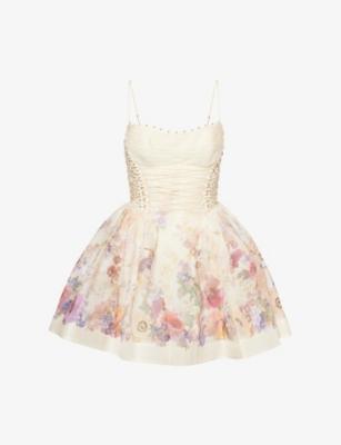Alchemy Corseted Silk and Linen-Blend Mini Dress by ZIMMERMANN