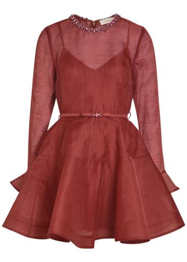 Alchemy belted linen-blend mini dress by ZIMMERMANN