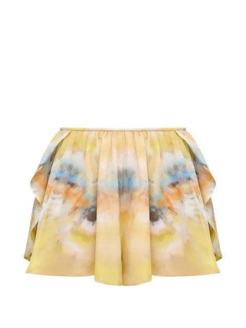 Alchemy tie-dye ruffled shorts by ZIMMERMANN