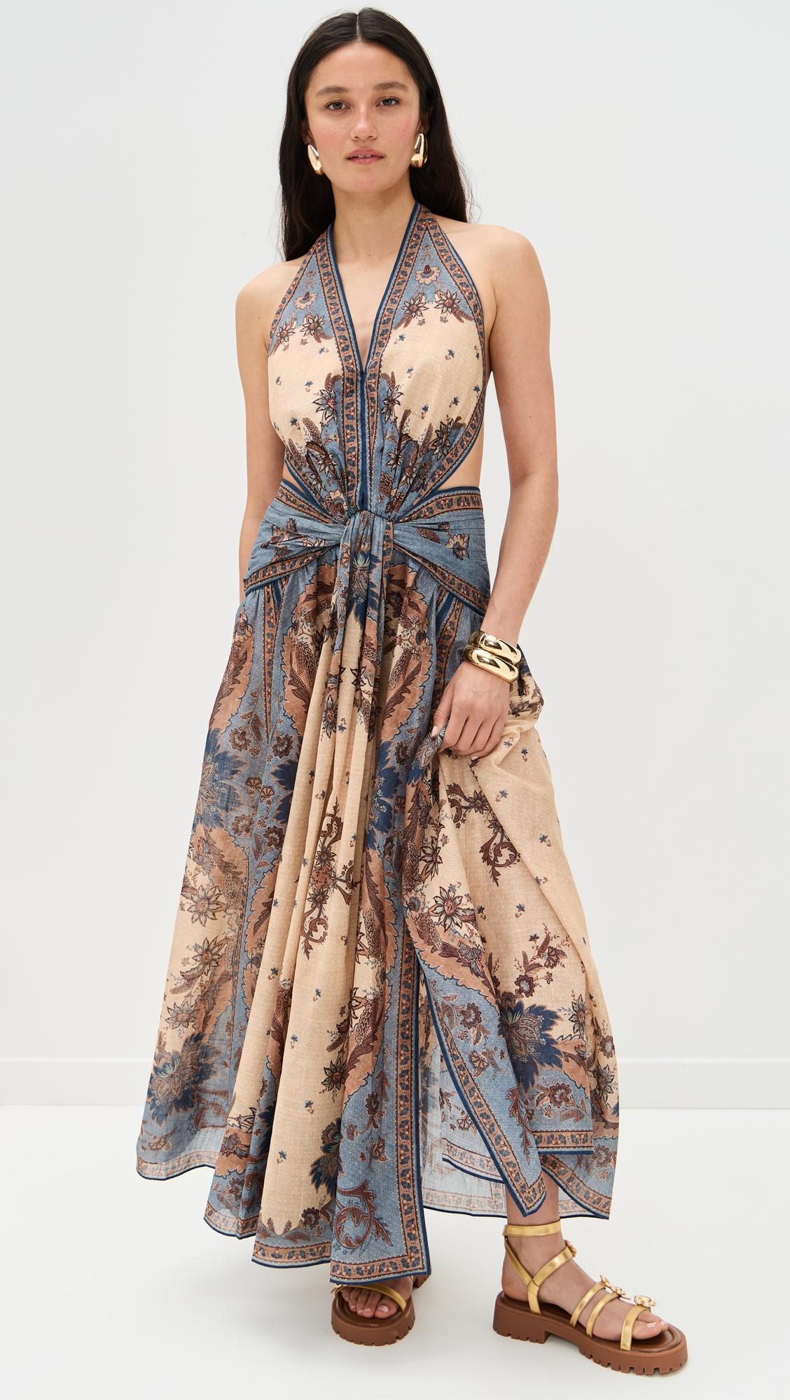 Ascension Plunge Halter Maxi Dress by ZIMMERMANN