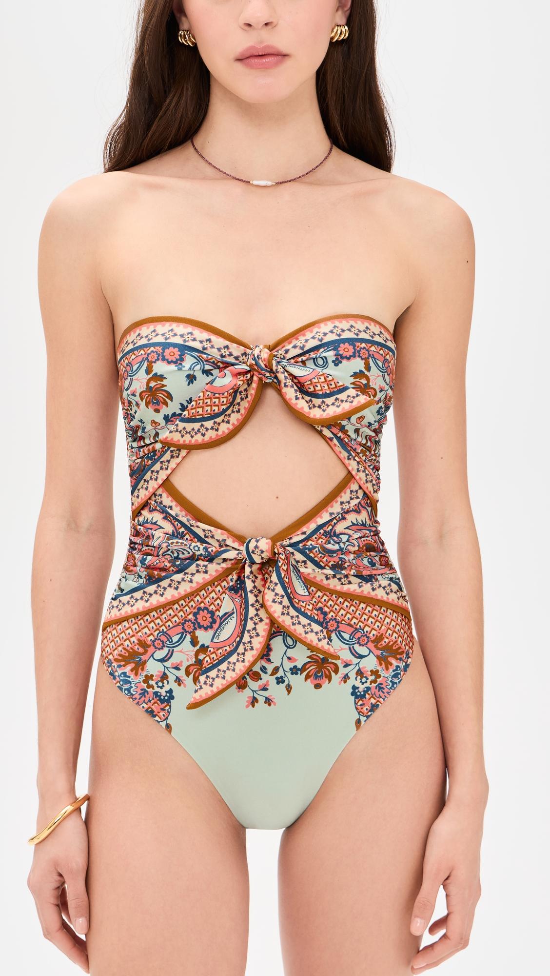 Aster Scarf Tie One-Piece Swimsuit by ZIMMERMANN