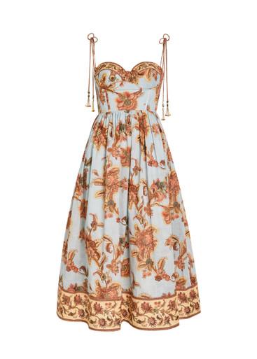 Aster corset cotton midi dress by ZIMMERMANN