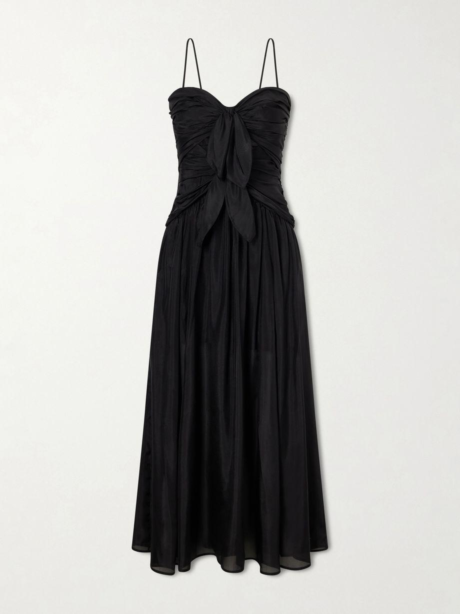 Aster cutout gathered silk-chiffon midi dress by ZIMMERMANN
