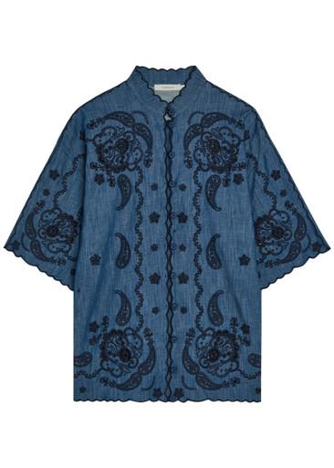 Aster embroidered denim shirt by ZIMMERMANN