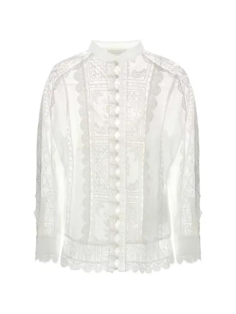 Aster lace-panelled shirt by ZIMMERMANN