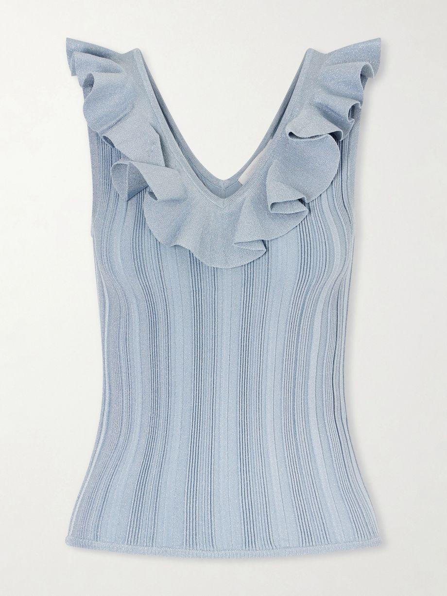 Aster metallic ruffled top by ZIMMERMANN