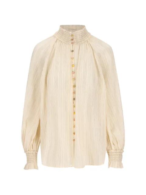 Aster metallic-stripe shirt by ZIMMERMANN