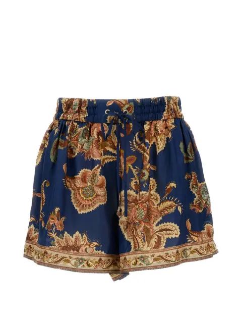 Aster printed silk shorts by ZIMMERMANN