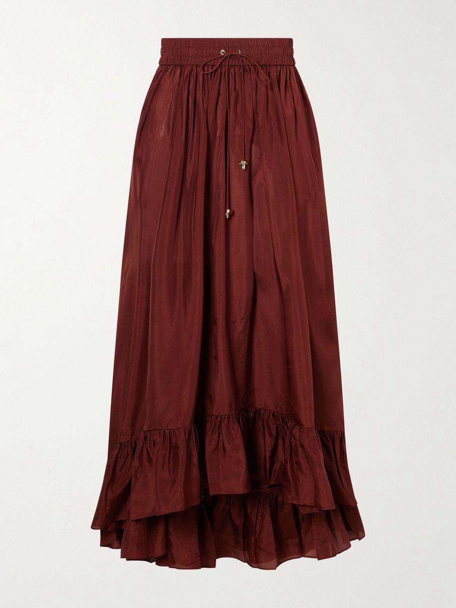 Aster ruffled silk maxi skirt by ZIMMERMANN