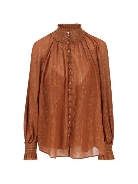Aster striped buttoned shirt by ZIMMERMANN