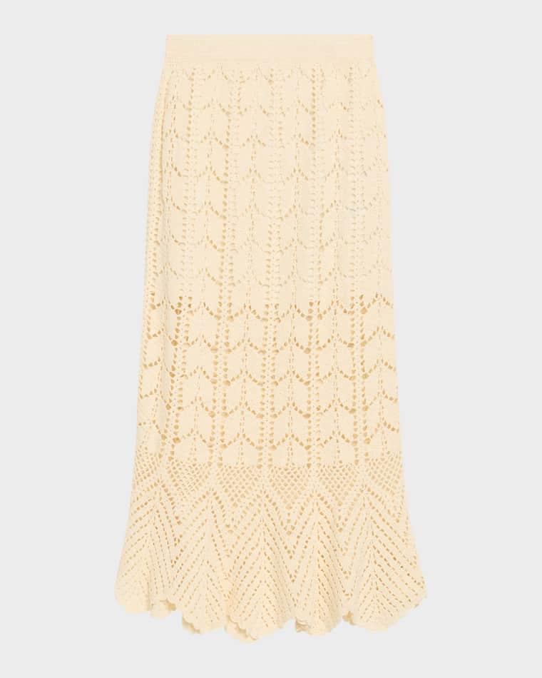 Awaken Lace Crochet Maxi Skirt by ZIMMERMANN