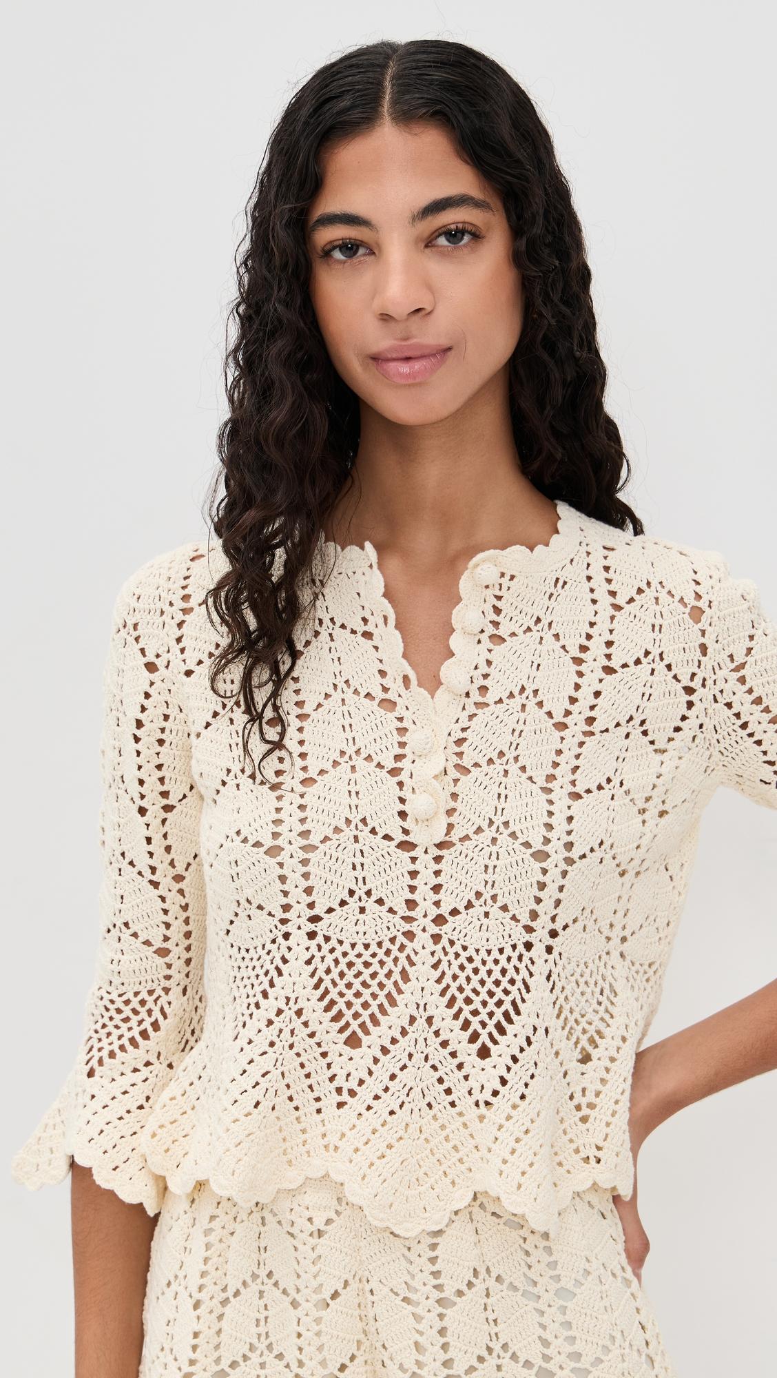 Awaken Lace Crochet Top by ZIMMERMANN