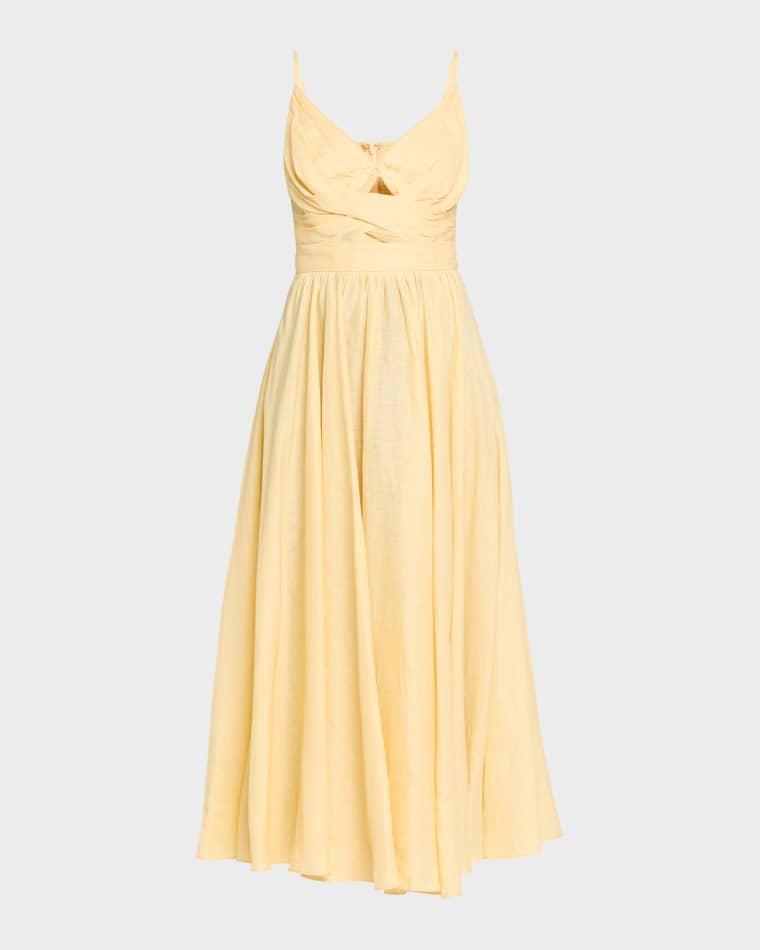 Awaken Linen Midi Dress by ZIMMERMANN