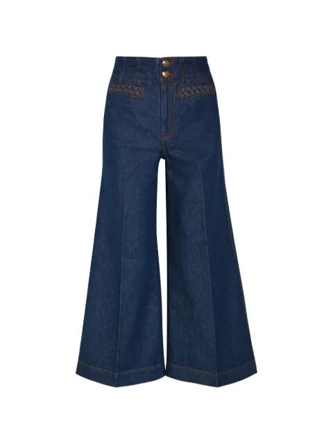 Awaken braided-trim wide-leg jeans by ZIMMERMANN