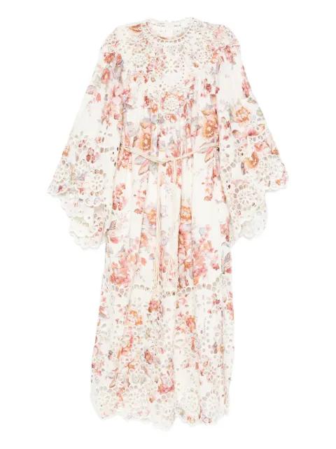 Awaken embroidered yoke midi dress by ZIMMERMANN