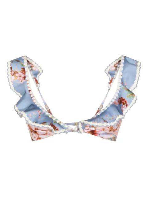 Awaken ruffled crochet bikini top by ZIMMERMANN