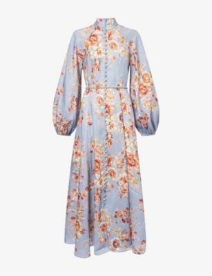 Billow Long-Sleeve Linen Maxi Dress by ZIMMERMANN