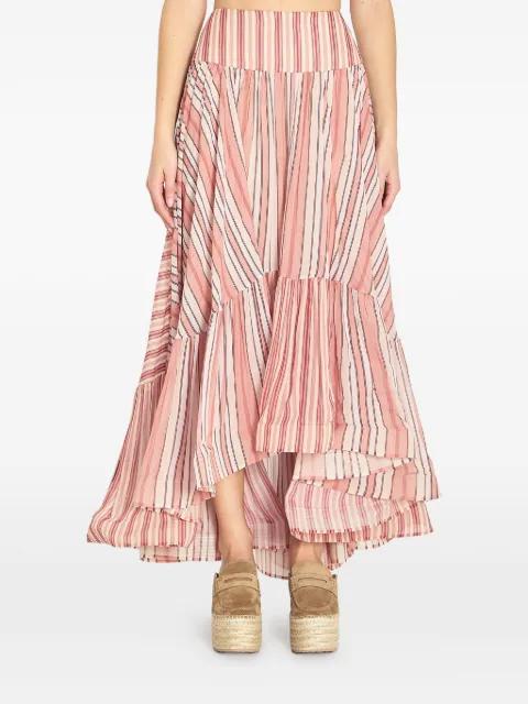 Bohémien Rebellion ruffled striped midi skirt by ZIMMERMANN