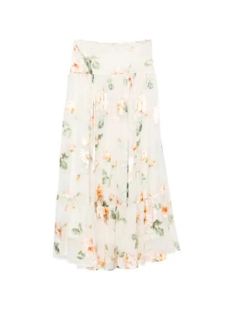 Carousel burnout midi skirt by ZIMMERMANN
