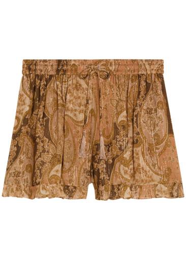 Carousel metallic silk shorts by ZIMMERMANN
