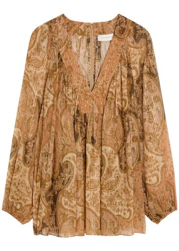 Carousel metallic silk top by ZIMMERMANN