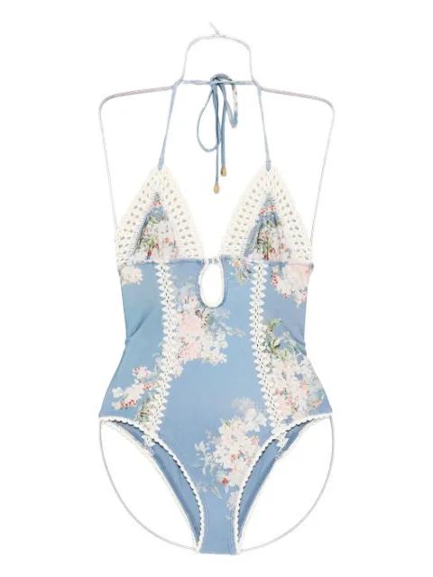 Cascadian crochet-detail swimsuit by ZIMMERMANN