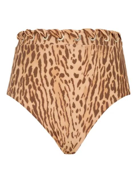 Cascadian leopard-print high-waist bikini bottom by ZIMMERMANN