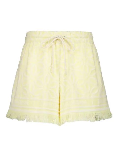Coco fringed jacquard shorts by ZIMMERMANN