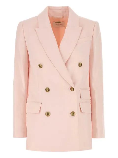 Crush double-breasted linen blazer by ZIMMERMANN