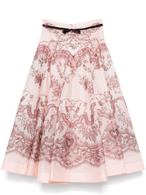 Crush flared midi skirt by ZIMMERMANN