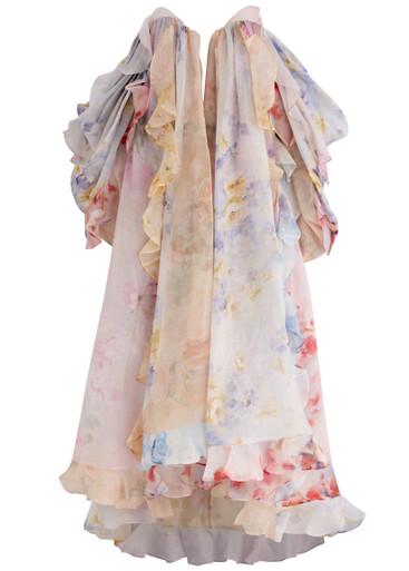 Crush strapless floral-print linen-blend dress by ZIMMERMANN