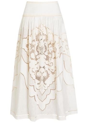 Daylight embroidered linen maxi skirt by ZIMMERMANN
