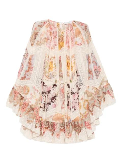 Daylight lace-detail floral-print mini dress by ZIMMERMANN