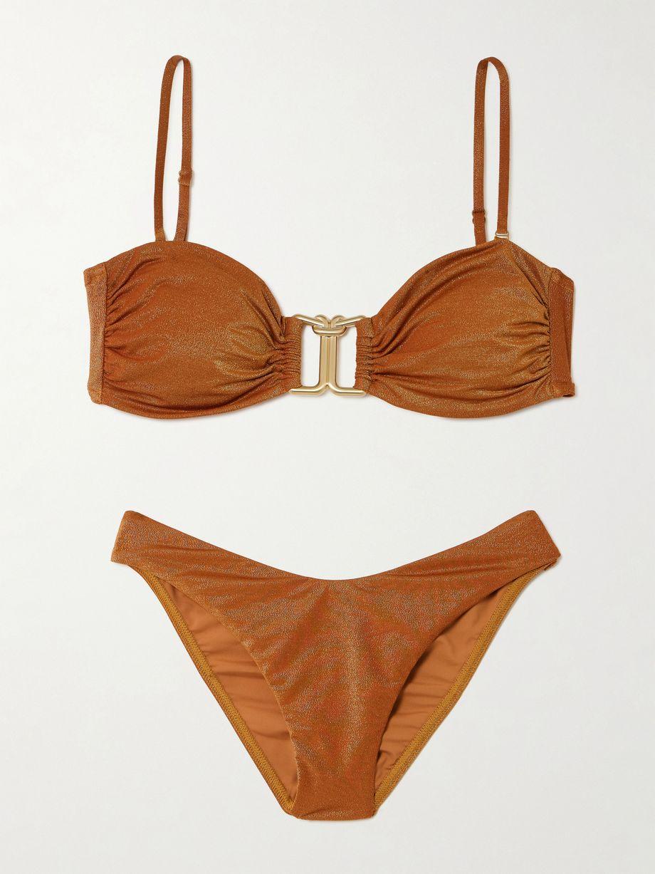 Daylight metallic bandeau bikini by ZIMMERMANN