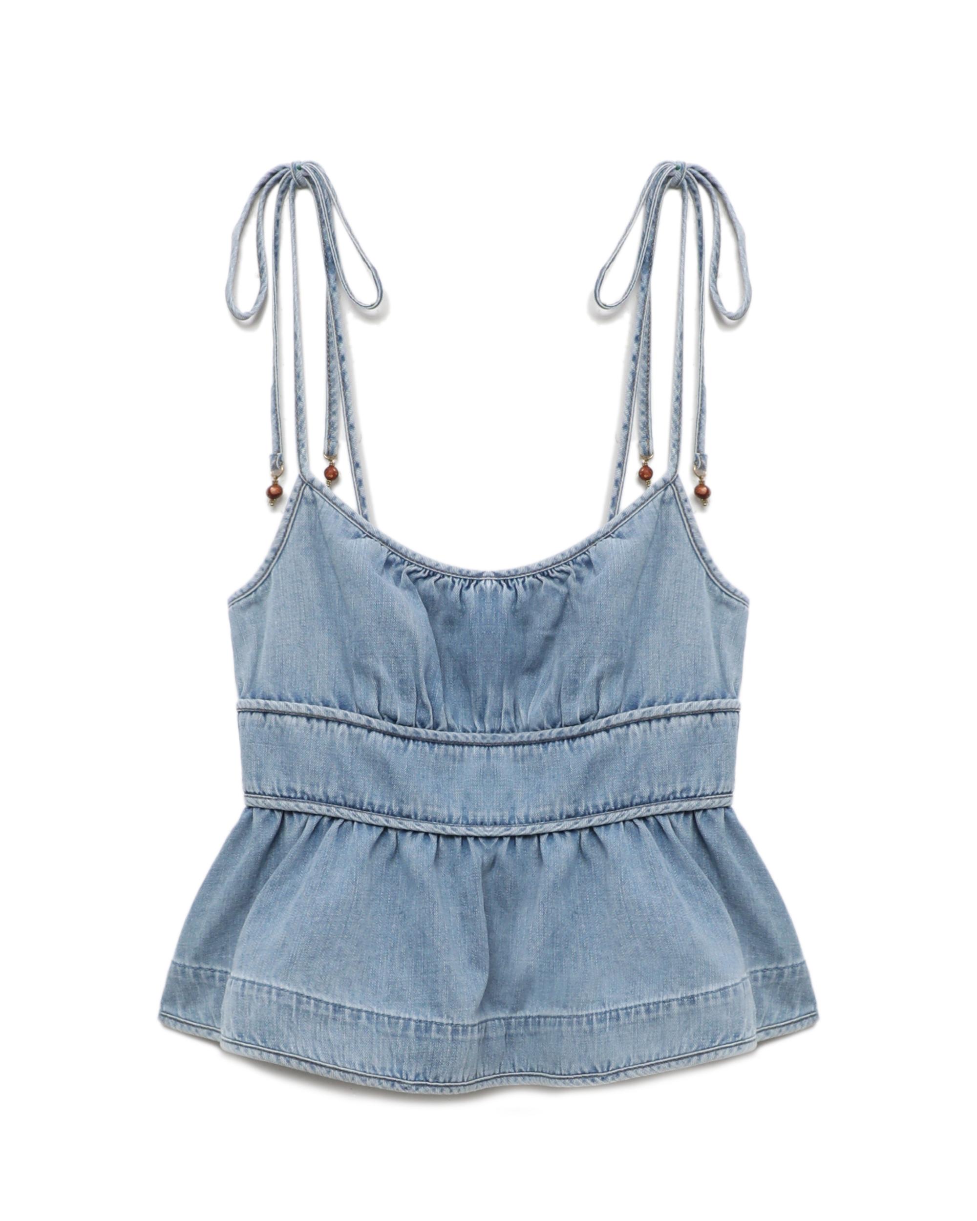 Denim cami top by ZIMMERMANN