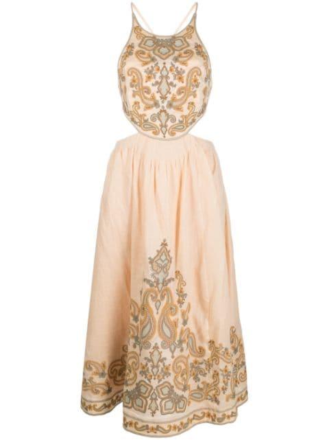 Devi halter tie midi dress by ZIMMERMANN
