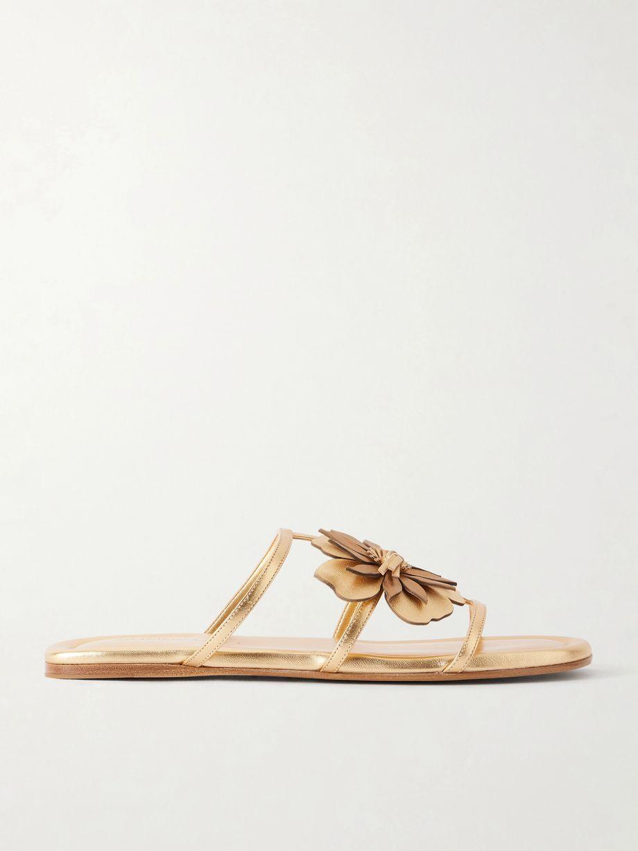 Embellished metallic leather sandals by ZIMMERMANN