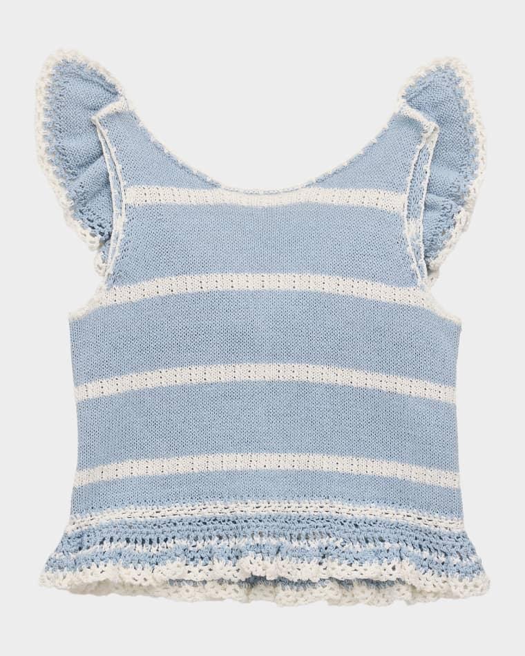 Girl's Indra Frill Knit Top, Size 1-12 by ZIMMERMANN