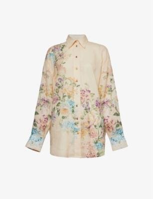 Halliday floral-print woven shirt by ZIMMERMANN
