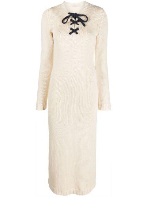 High Tide lace-up knitted dress by ZIMMERMANN