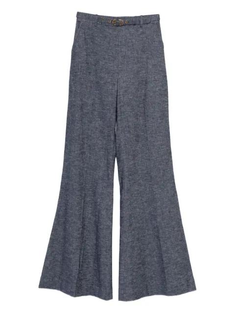 Hypnotic belted flared trousers by ZIMMERMANN