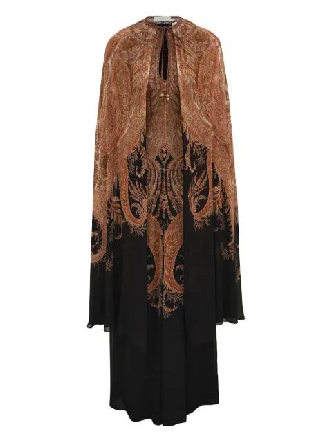 Hypnotic paisley-print cape maxi dress by ZIMMERMANN