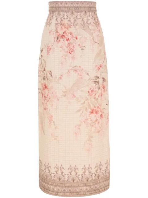 Illuminate pencil midi skirt by ZIMMERMANN
