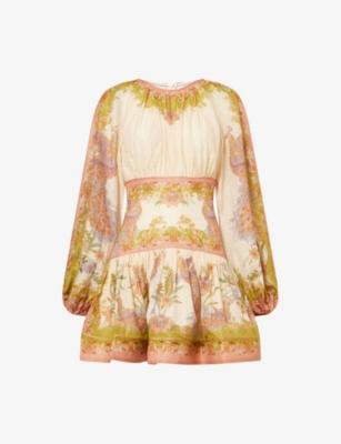 Indra Floral-Print Cotton and Silk-Blend Mini Dress by ZIMMERMANN
