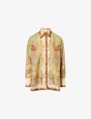 Indra Printed Silk Shirt by ZIMMERMANN