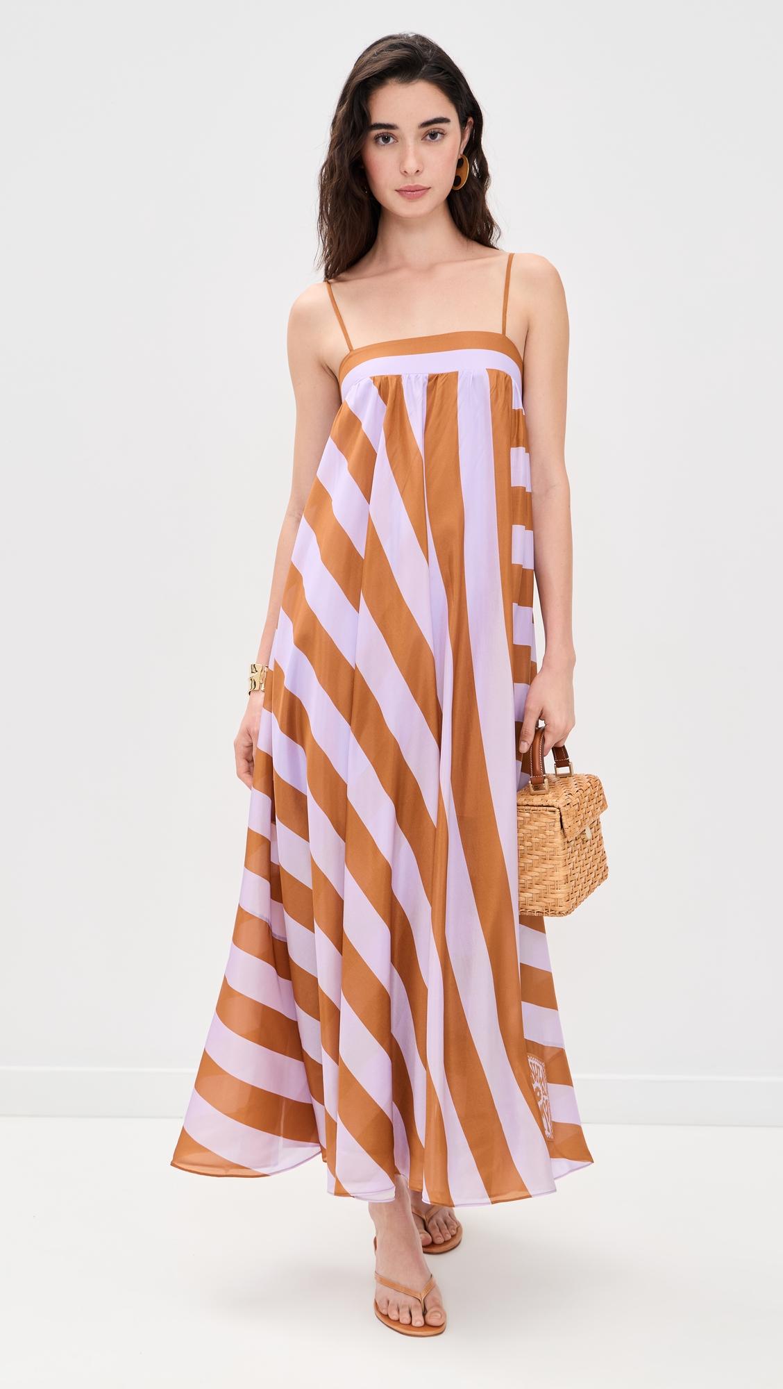 Indra Stripe Silk Maxi Dress by ZIMMERMANN