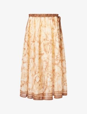 Indra Woven Midi Skirt by ZIMMERMANN