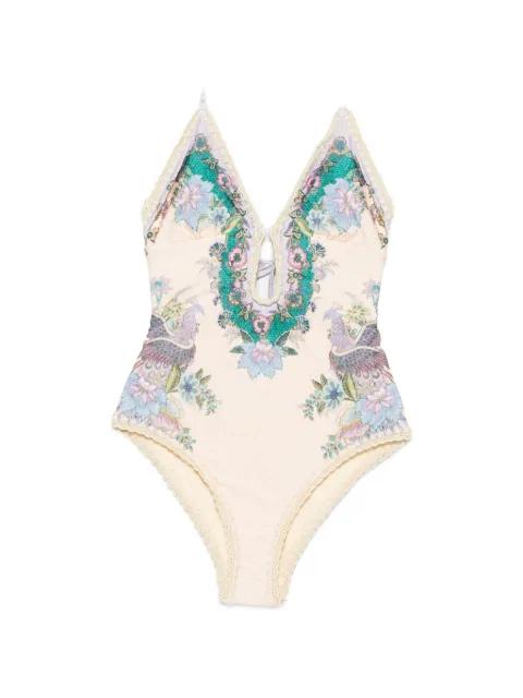 Indra crochet-detail swimsuit by ZIMMERMANN