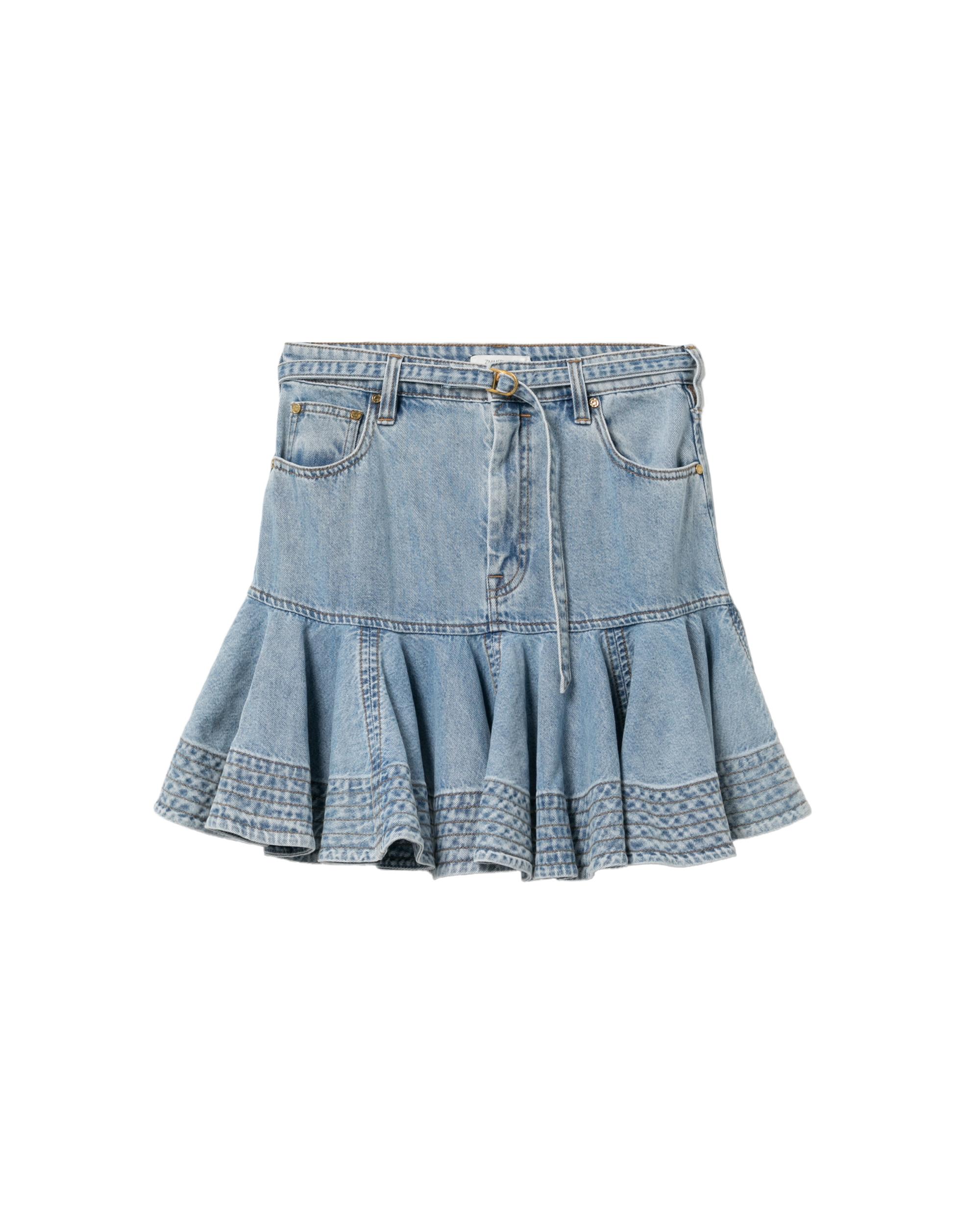 Indra denim mini skirt by ZIMMERMANN