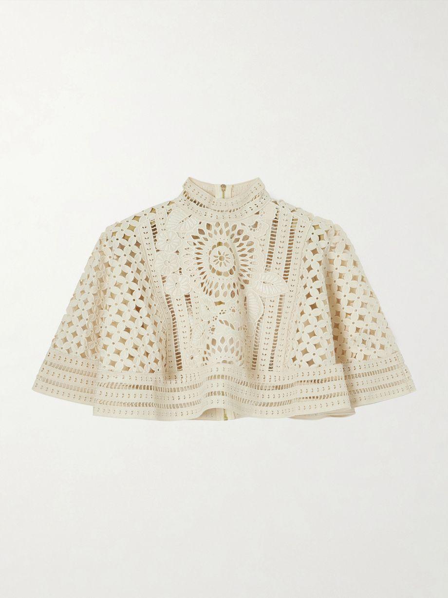 Indra embroidered cotton cape by ZIMMERMANN